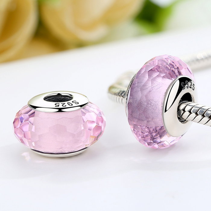 Charm argint 925 cu sticla roz - Be Elegant PST0064 [2]