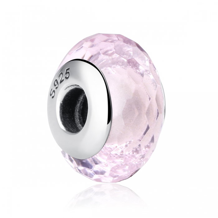 Charm argint 925 cu sticla roz - Be Elegant PST0064 [1]