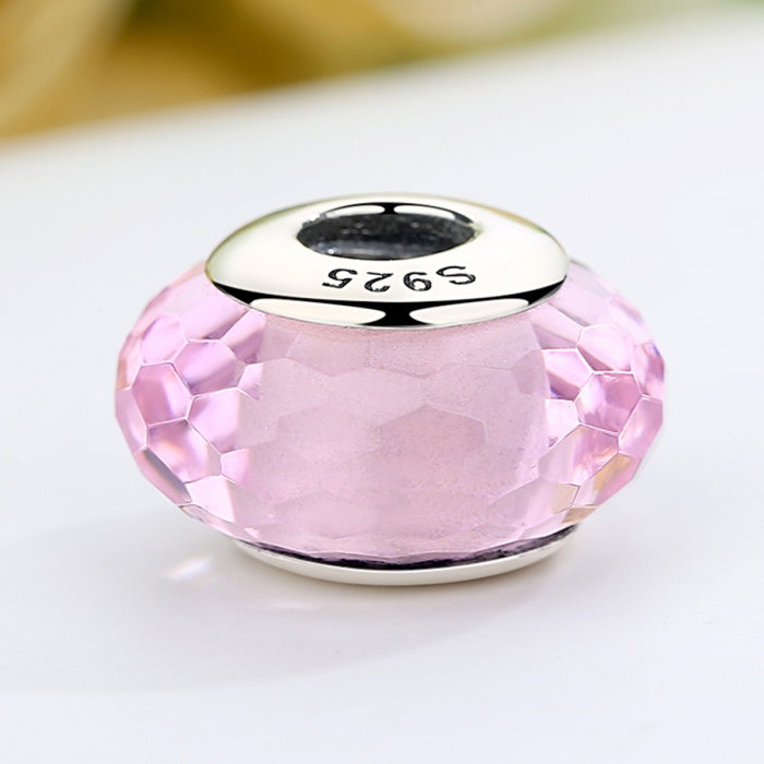 Charm argint 925 cu sticla roz - Be Elegant PST0064 [5]
