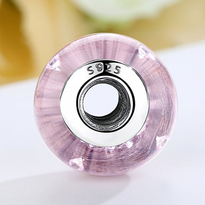 Charm argint 925 cu sticla roz - Be Elegant PST0068 [3]