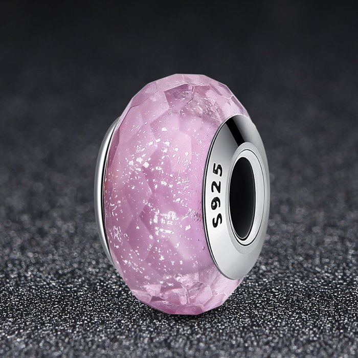 Charm argint 925 cu sticla roz multifatetata - Be Elegant PST0093 [3]