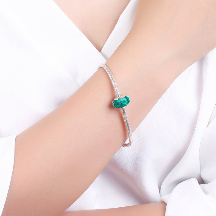 Charm argint 925 cu sticla turcoaz multifatetata - Be Elegant PST0090 [5]