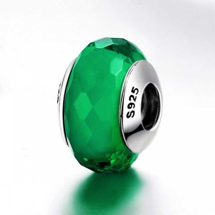 Charm argint 925 cu sticla verde multifatetata - Be Elegant PST0098 [4]
