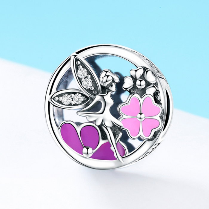 Charm argint 925 cu zana, floricele si zirconii albe - Be Fantastic PST0144 [2]