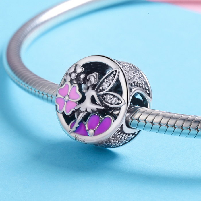 Charm argint 925 cu zana, floricele si zirconii albe - Be Fantastic PST0144 [3]