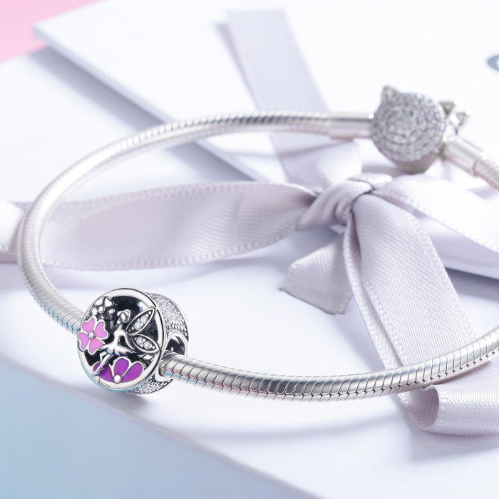 Charm argint 925 cu zana, floricele si zirconii albe - Be Fantastic PST0144 [4]