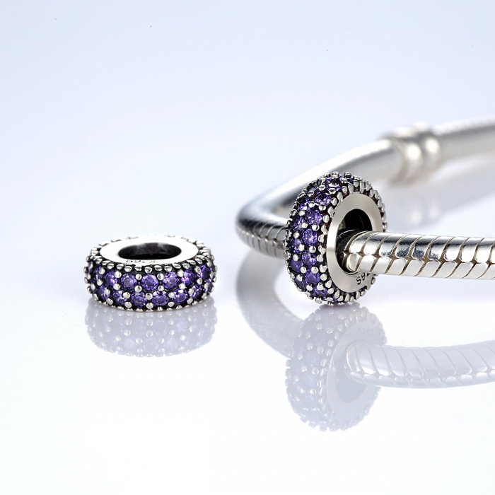 Charm argint 925 cu zirconii mov - Be Elegant PST0027 [2]