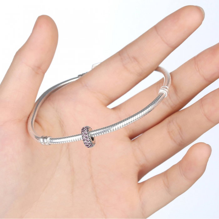 Charm argint 925 cu zirconii roz - Be Elegant PST0028 [3]