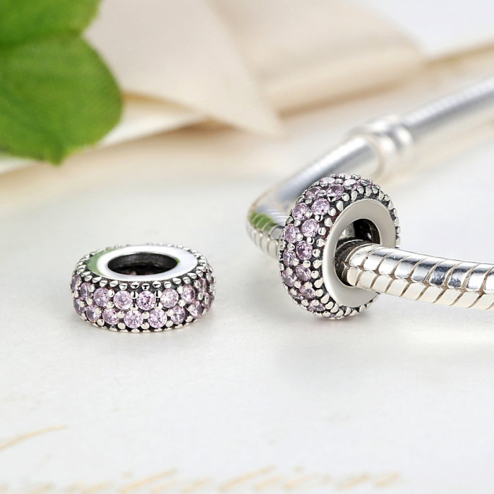 Charm argint 925 cu zirconii roz - Be Elegant PST0028 [2]