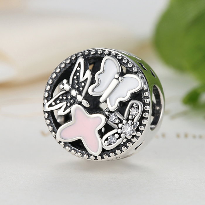 Charm argint 925 fluturasi cu zirconii albe - Be Nature PST0037 [4]