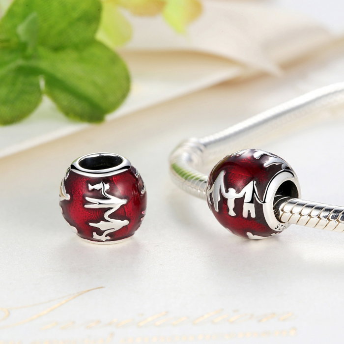 Charm argint 925 rosu Familia Mea - My Family PST0017 [2]