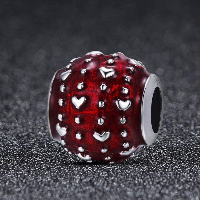 Charm argint 925rosu cu inimioare - Be in Love PST0111 [2]
