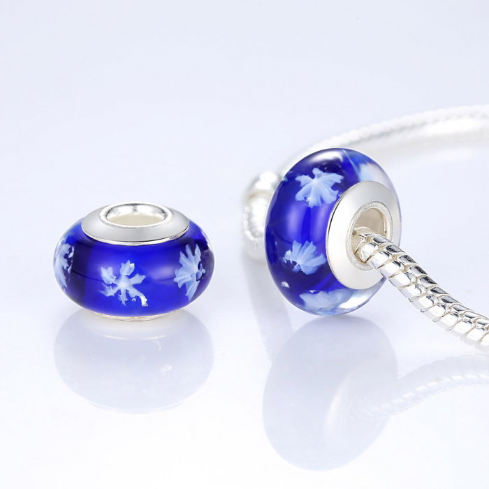 Charm fantezie albastru cu fulgi de zapada PST0008 [2]