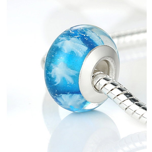 Charm fantezie bleu cu fulgi de zapada PST0007 [1]