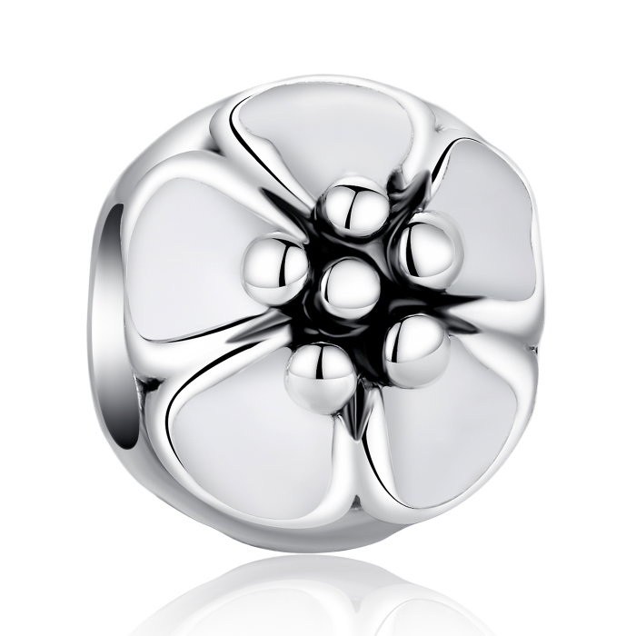 Charm fantezie cu floare alba PST0003 [1]