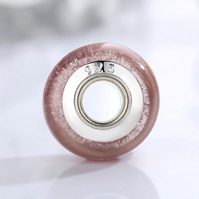 Charm fantezie roz cu sticla PSTF0001 [2]