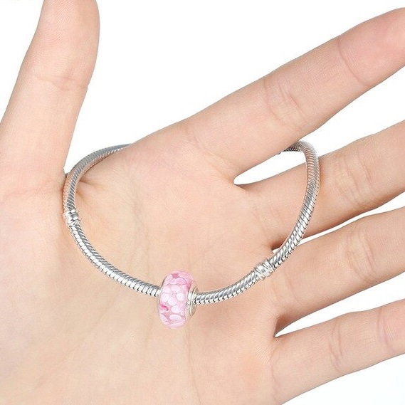 Charm fantezie roz cu floare PSTF0003 [4]