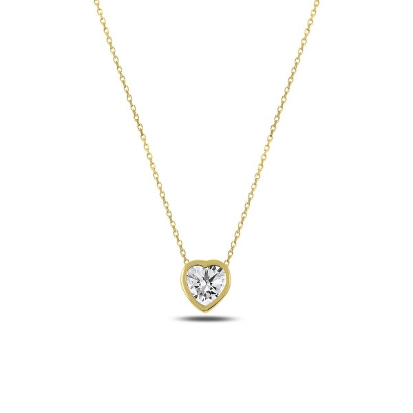 Colier argint 925 aurit inimioara cu zirconiu alb - Be in Love CTU0061 [1]