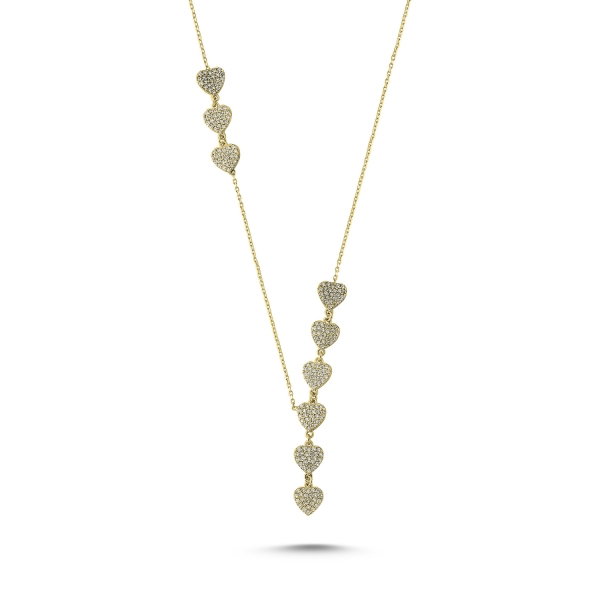 Colier argint 925 aurit inimioare cu zirconii albe - Be in Love CTU0070 [1]