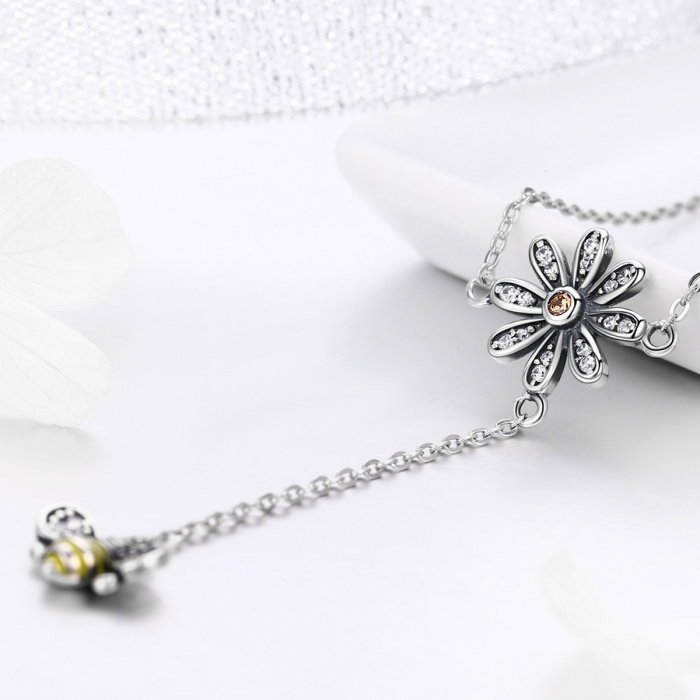 Colier argint 925 cu floare si albinuta - Be Nature CST0011 [5]