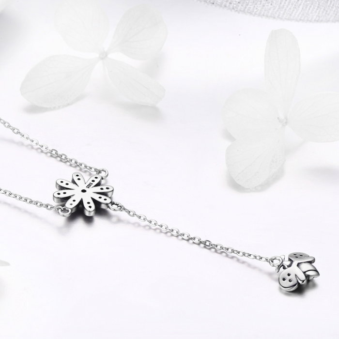 Colier argint 925 cu floare si albinuta - Be Nature CST0011 [6]