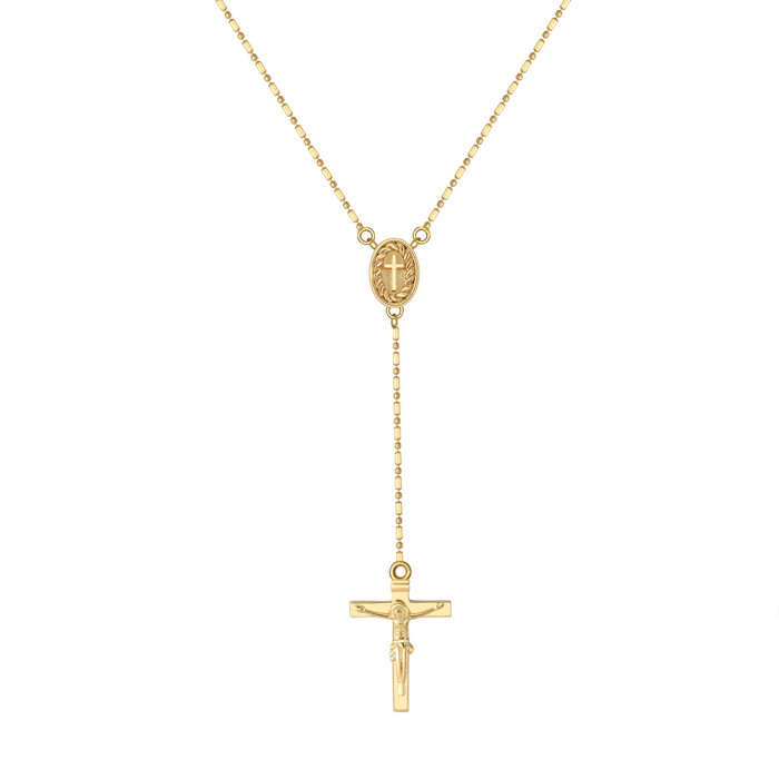 Colier crucifix argint 925 placat cu aur 14K [1]