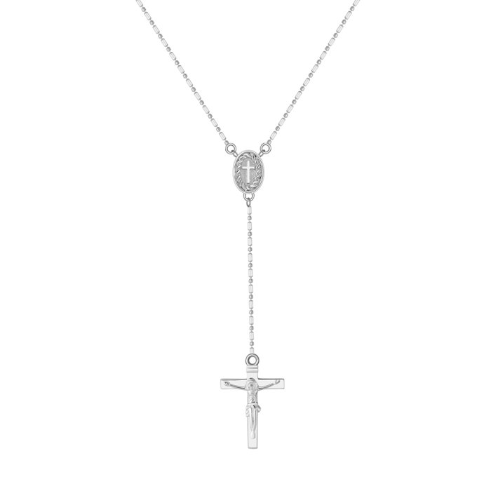 Colier crucifix argint 925 placat cu rodiu [1]