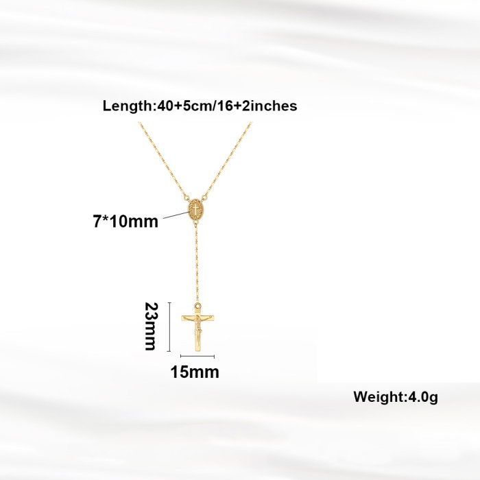 Colier crucifix argint 925 placat cu rodiu [5]