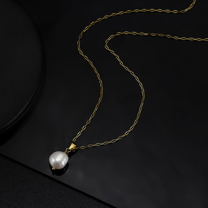 Colier argint 925 placat cu aur 14K cu perle naturale [3]