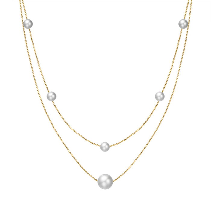 Colier argint 925 placat cu aur 14K cu perle naturale [1]