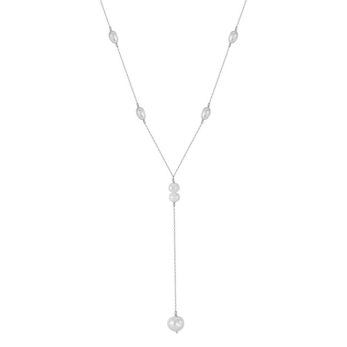 Colier argint 925 placat cu rodiu cu perle naturale [1]