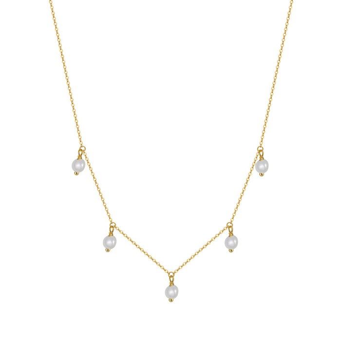 Colier argint 925 placat cu aur 14K cu perle naturale [1]