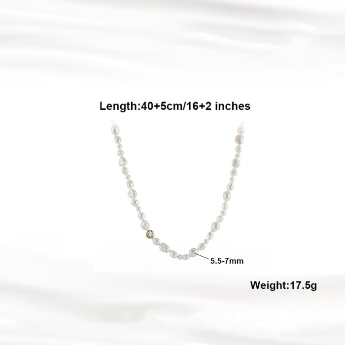 Colier argint 925 placat cu aur 14K cu perle naturale [7]