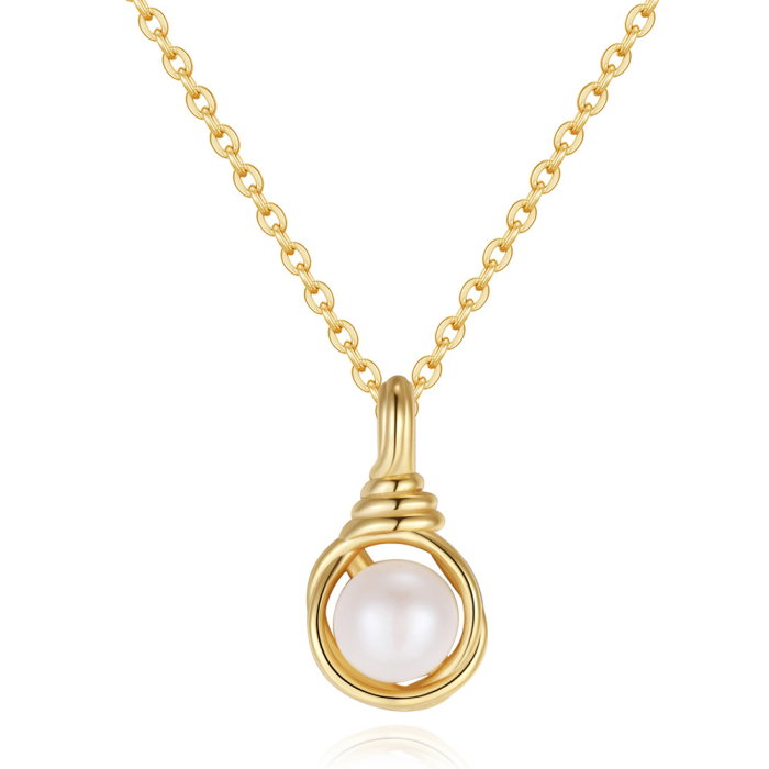 Colier argint 925 placat cu aur 14K cu perle naturale [1]