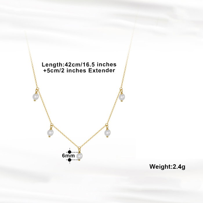 Colier argint 925 placat cu aur 14K cu perle naturale [4]