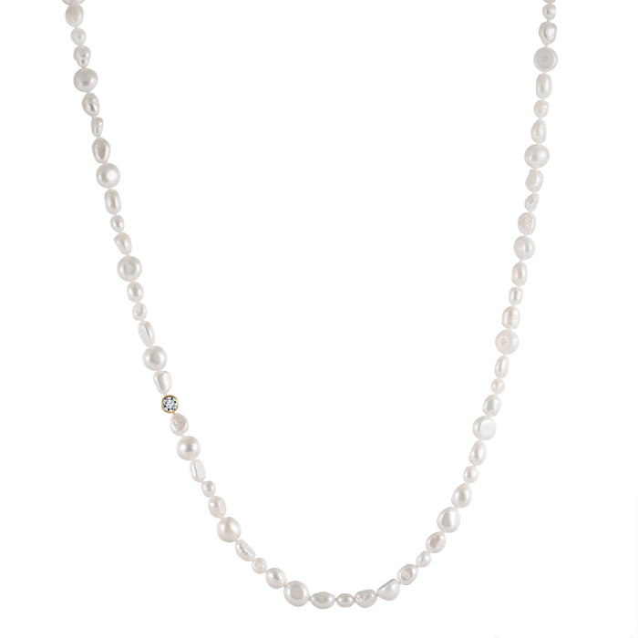 Colier argint 925 placat cu aur 14K cu perle naturale [1]