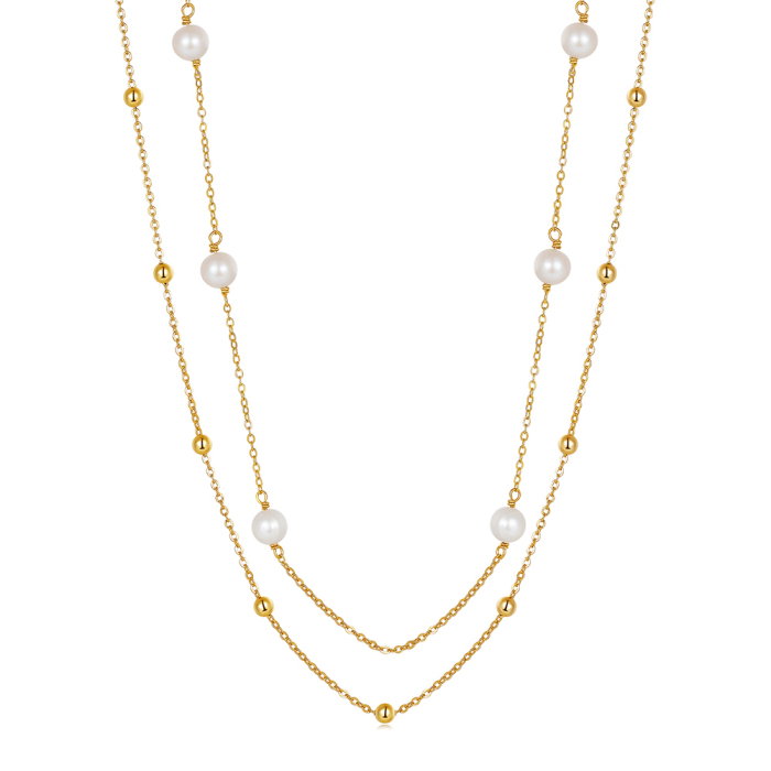 Colier argint 925 placat cu aur 14K cu perle naturale [1]