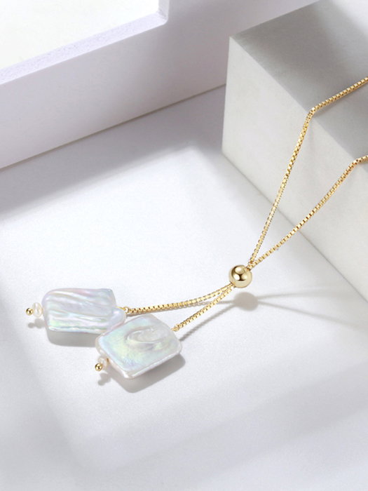 Colier argint 925 placat cu aur 14K cu perle naturale [6]