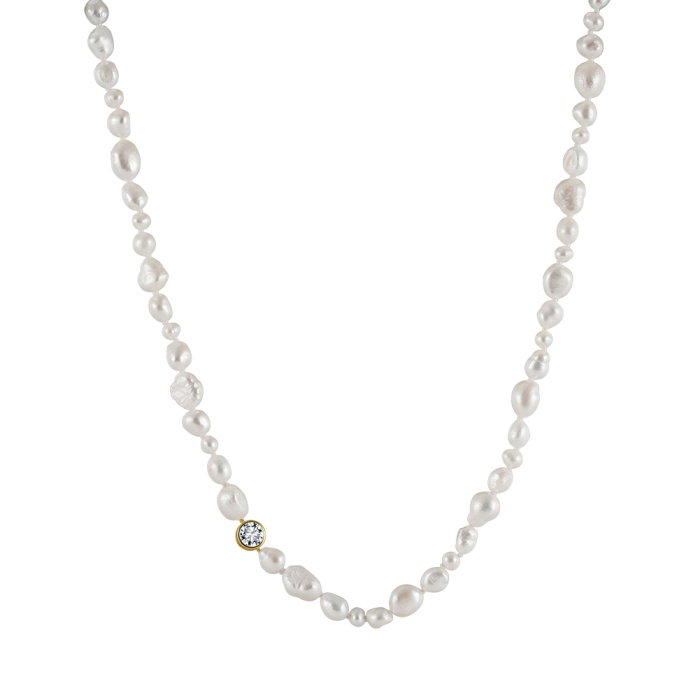 Colier argint 925 placat cu aur 14K cu perle naturale [1]