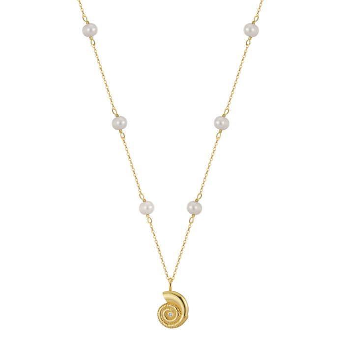 Colier argint 925 placat cu aur 14K cu perle naturale [1]