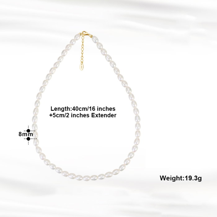 Colier argint 925 placat cu aur 14K cu perle naturale [4]