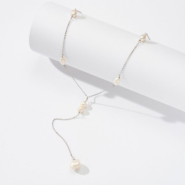 Colier argint 925 placat cu aur 14K cu perle naturale [5]