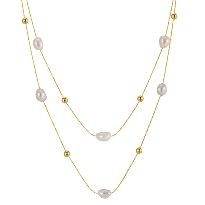 Colier argint 925 placat cu aur 14K cu perle naturale [1]