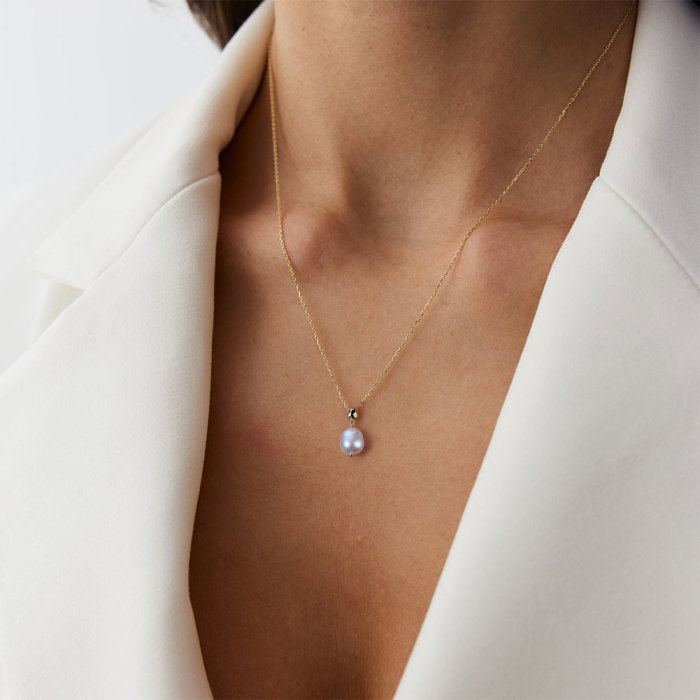 Colier argint 925 placat cu aur 14K cu perle naturale [2]