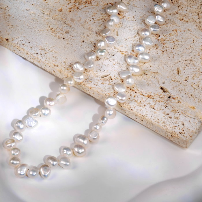 Colier argint 925 placat cu aur 14K cu perle naturale [2]