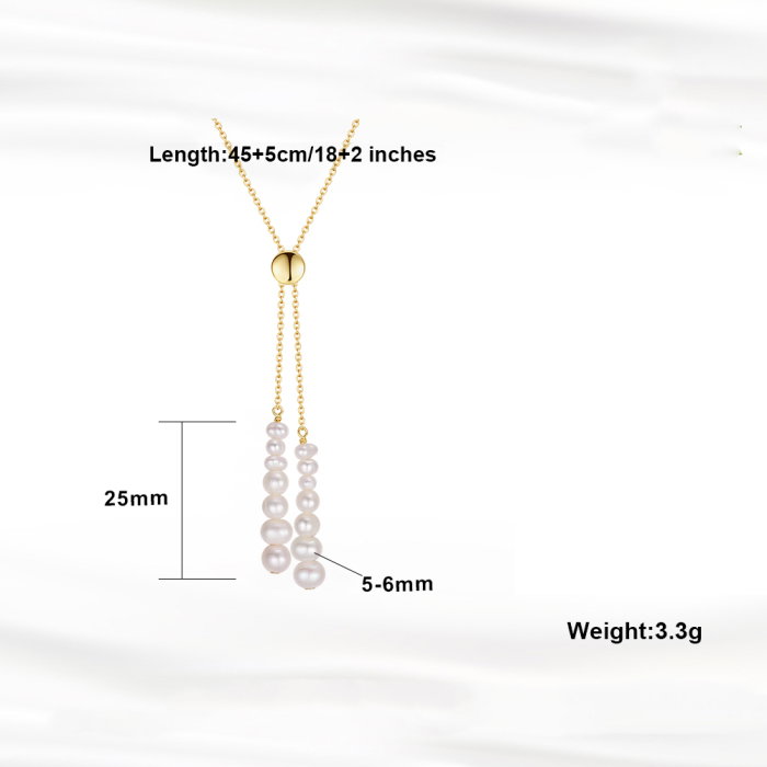 Colier argint 925 placat cu aur 14K cu perle naturale [5]