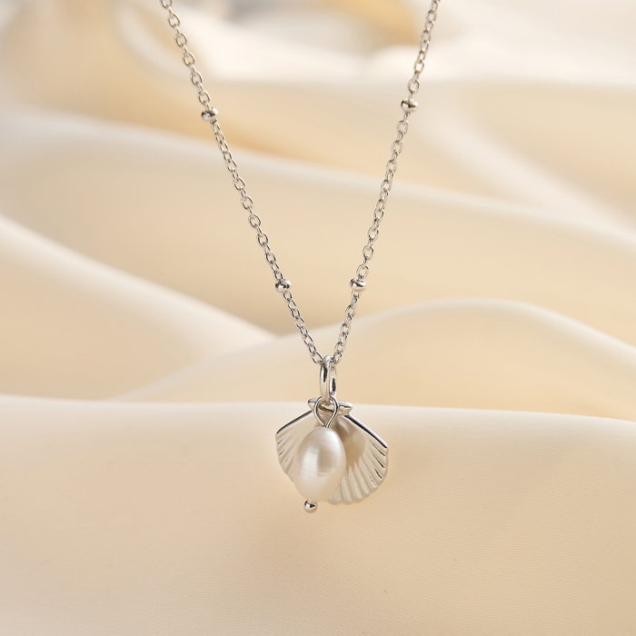 Colier argint 925 placat cu rodiu cu perle naturale [3]