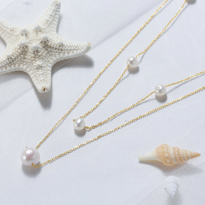 Colier argint 925 placat cu aur 14K cu perle naturale [5]