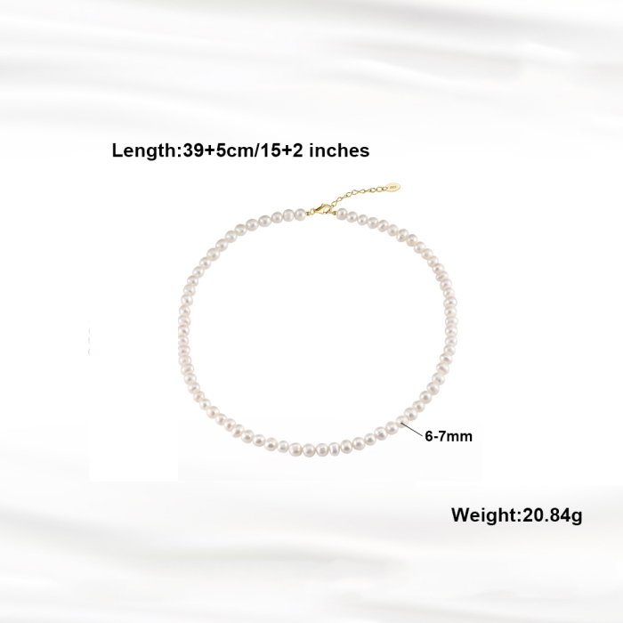 Colier argint 925 placat cu aur 14K cu perle naturale [6]