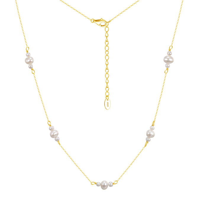 Colier argint 925 placat cu aur 14K cu perle naturale [1]